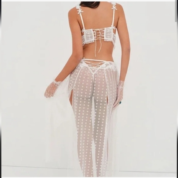 3417 For Love & Lemons x Victoria’s Secret Amore Maxi Slip Dress – White Lace XS - Picture 2 of 8